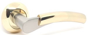 Ручка дверная KEDR R10-021 SN PB (сатин/золото)